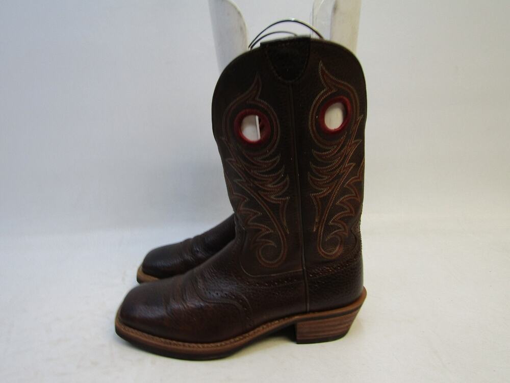 Ariat Mens Size 8.5 D Brown All Leather Buckaroo Stockman Cowboy Western Boots